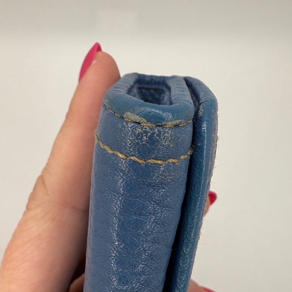 Prada Continental Flap Long Wallet in Blue Pebbled Leather - Picture 7 of 17